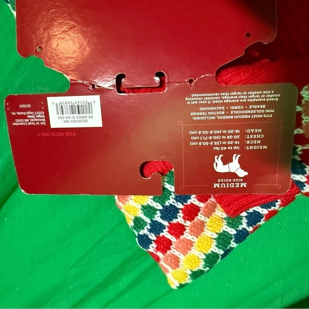 NEW Wondershop Multicolor Dog Sweater Size Medium